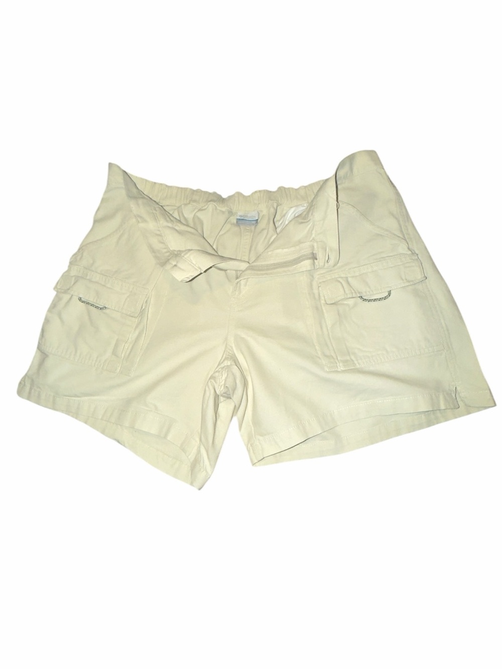 Light Cream Women's Cargo Shorts with Utility Pockets (007)